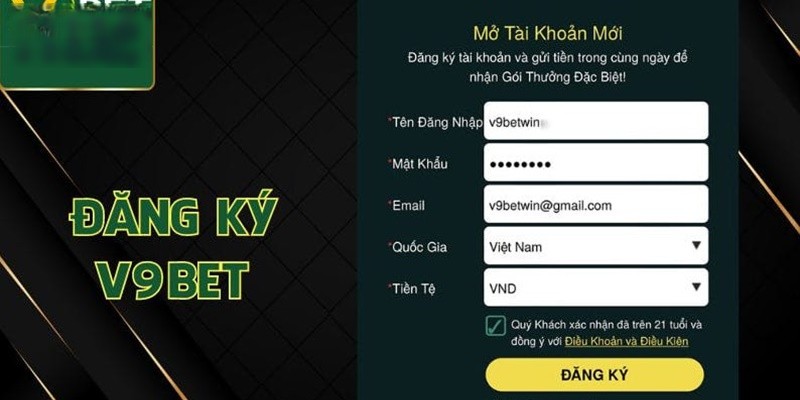 Đăng ký V9bet dễ dàng với các bước đơn giản chi tiết